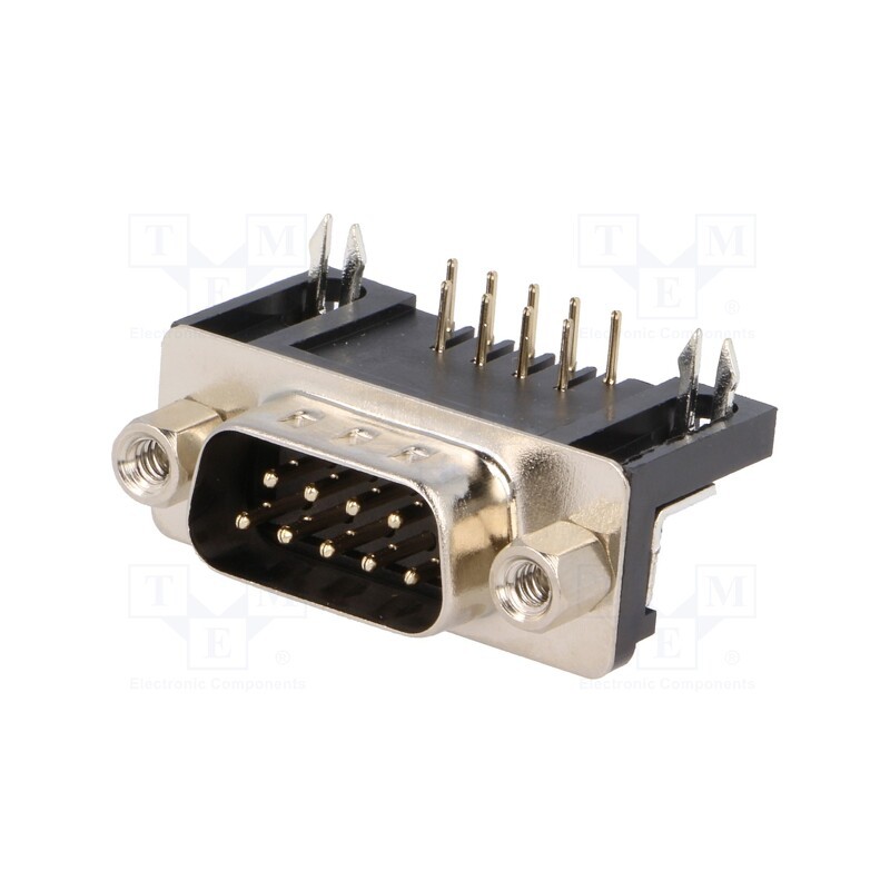 1 pcs x CONNFLY - DS1037-01-09MNAKSI74 - D-Sub, PIN: 9, socket, male, angled 90°, THT, UNC 4-40, -55÷105°C