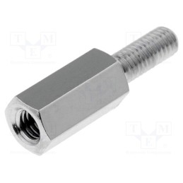 10 pcs x DREMEC - 213X10 - Screwed spacer sleeve, 10mm, Int.thread: M3, Ext.thread: M3, brass