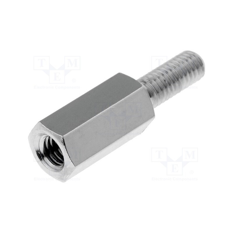 10 pcs x DREMEC - 213X10 - Screwed spacer sleeve, 10mm, Int.thread: M3, Ext.thread: M3, brass