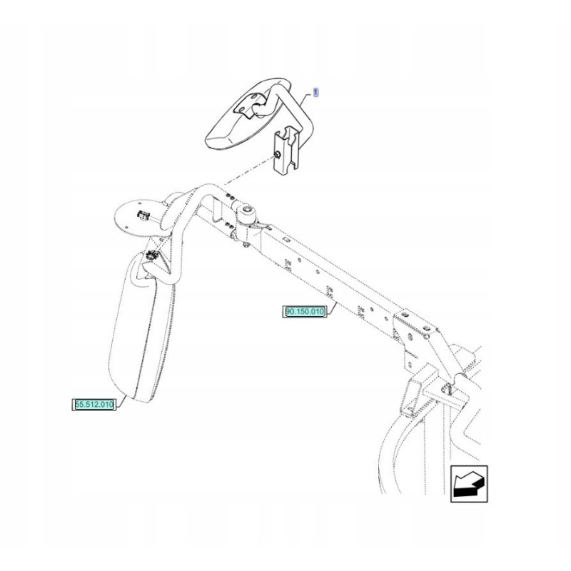 Mirror arm new holland cr cx tc 47358131