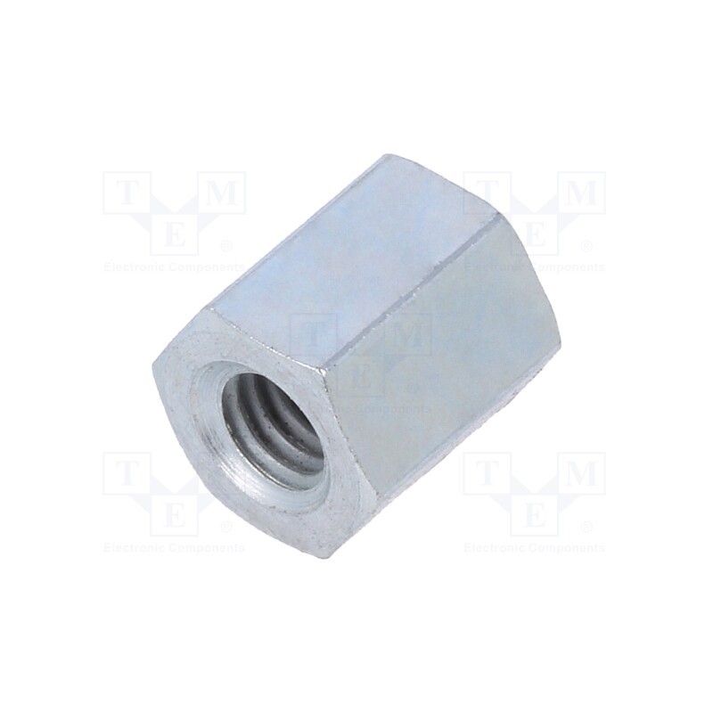 10 pcs x DREMEC - 126X08 - Screwed spacer sleeve, 8mm, Int.thread: M4, hexagonal, steel, zinc