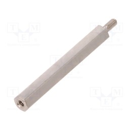 10 pcs x DREMEC - 211X30 - Screwed spacer sleeve, 30mm, Int.thread: M2, Ext.thread: M2, brass