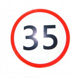 Sticker speed limit 35 km h for tractors