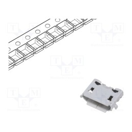 1 pcs x HIROSE - ZX62D-B-5PA8(30) - Socket, USB B micro, ZX, on PCBs, SMT, PIN: 5, horizontal, USB 2.0