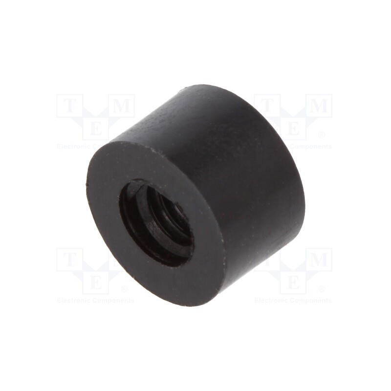 10 pcs x DREMEC - 187RDX05 - Spacer sleeve, cylindrical, polyamide, M4, L: 5mm, Øout: 8mm, black
