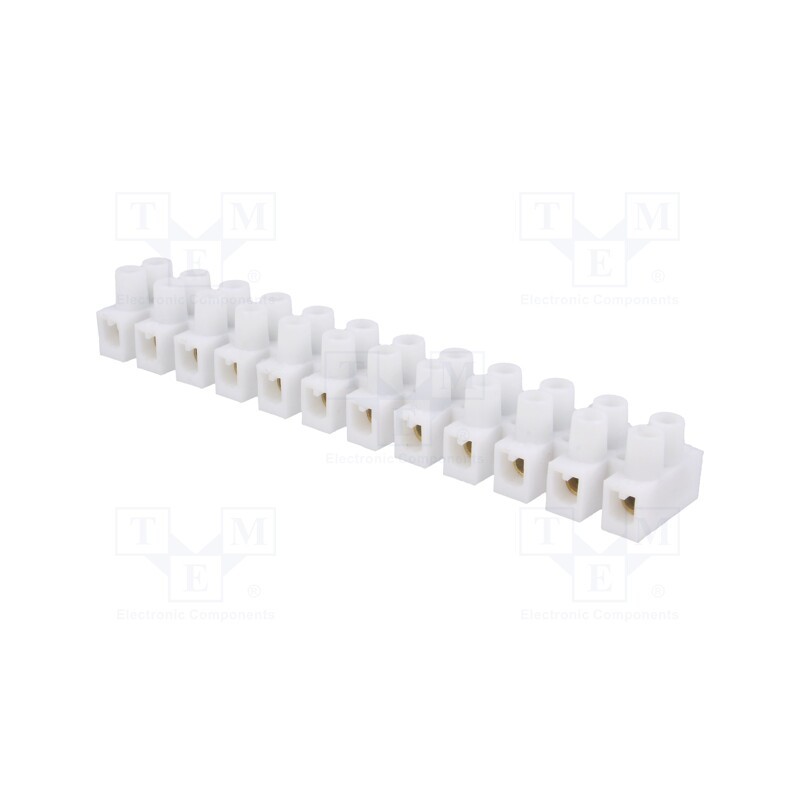 1 pcs x PAWBOL - E.4032 - Terminal block, screw terminal, 4mm2, 400V, 32A, ways: 12, white