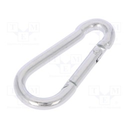 10 pcs x DROMET - KSO.4.40 - Carabiner, steel, for rope, L: 40mm, zinc, 4mm