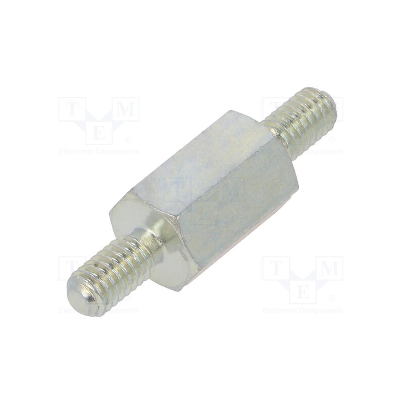 10 pcs x DREMEC - 427X12 - Screwed spacer sleeve, 12mm, Ext.thread: M4, hexagonal, steel