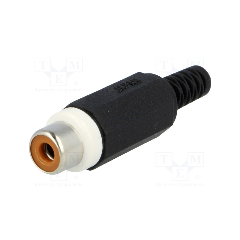 1 pcs x LUMBERG - XKTO 1 WEISS - Plug, RCA, female, with strain relief, straight, soldering