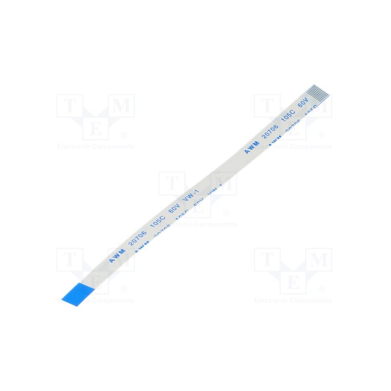 1 pcs x Global Connector Technology (GCT) - 05-10-D-0101-A-4-06-4-T - FFC cable, Cores: 10, Cable ph: 0.5mm, L: 101mm, 60V, Plat