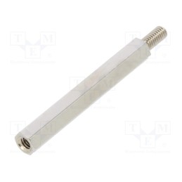 10 pcs x DREMEC - 2112X30 - Screwed spacer sleeve, 30mm, Int.thread: M2,5, Ext.thread: M2,5