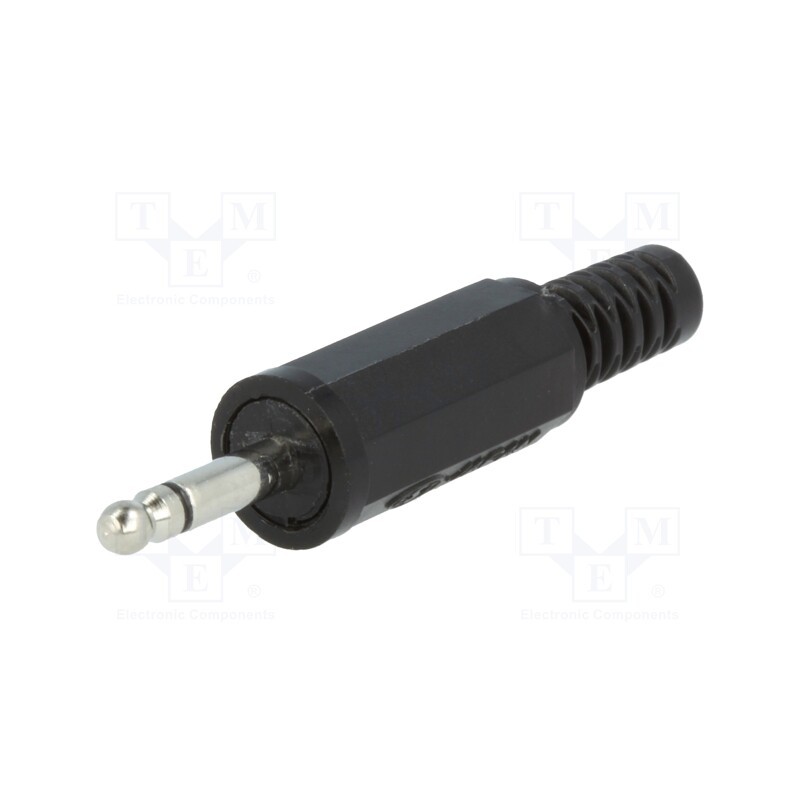 1 pcs x LUMBERG - KLS 1 SCHWARZ - Plug, Jack 2,5mm, male, mono,with strain relief, ways: 2, straight