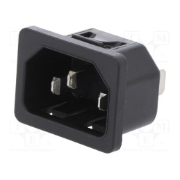 1 pcs x SCHURTER - 6100.433 - Connector: AC supply, socket, male, 10A, 250VAC, IEC 60320, C14 (E)