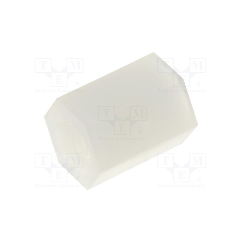 10 pcs x FIX&FASTEN - FIX-HP2-6 - Screwed spacer sleeve, hexagonal, polyamide, M2, L: 6mm