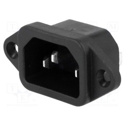 1 pcs x CANAL ELECTRONIC - KS-102 - Connector: AC supply, socket, male, 10A, 250VAC, IEC 60320, C14 (E)