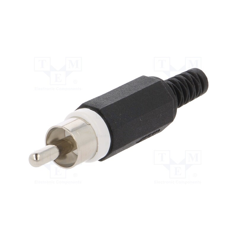 1 pcs x LUMBERG - XSTO 1 WEISS - Plug, RCA, male, with strain relief, straight, soldering