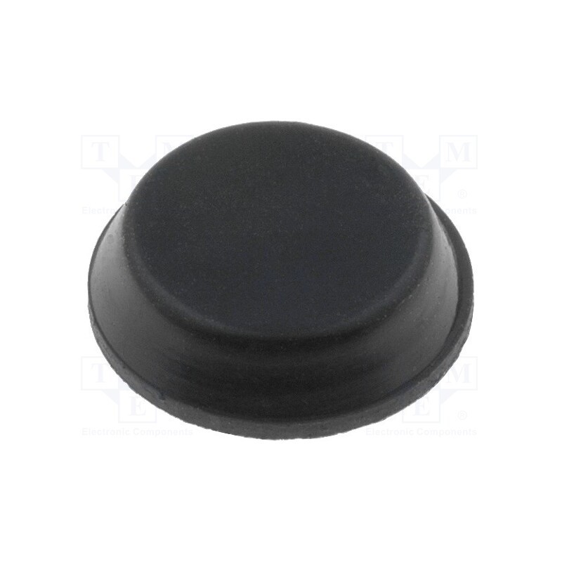 10 pcs x FIX&FASTEN - FIX-RF-019A - Self-adhesive foot, black, rubber, A: 12.7mm, B: 11.5mm, E: 3.8mm