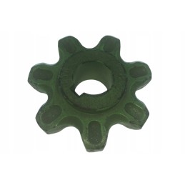 The sprocket near the conveyor elevator has 7 teeth, a hole