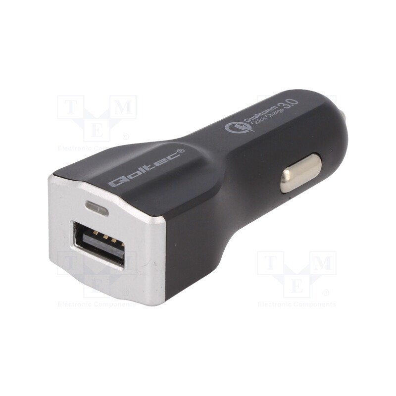 1 pcs x QOLTEC - 50140 - USB power supply, USB A socket, Sup.volt: 12÷24VDC, 5V/3A