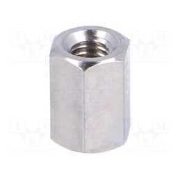 10 pcs x DREMEC - 113X07 - Screwed spacer sleeve, 7mm, Int.thread: M3, hexagonal, brass