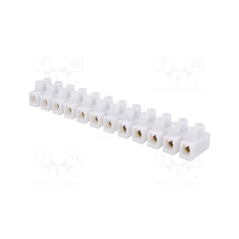 1 pcs x PAWBOL - E.4033 - Terminal block, screw terminal, 6mm2, 400V, 41A, ways: 12, white