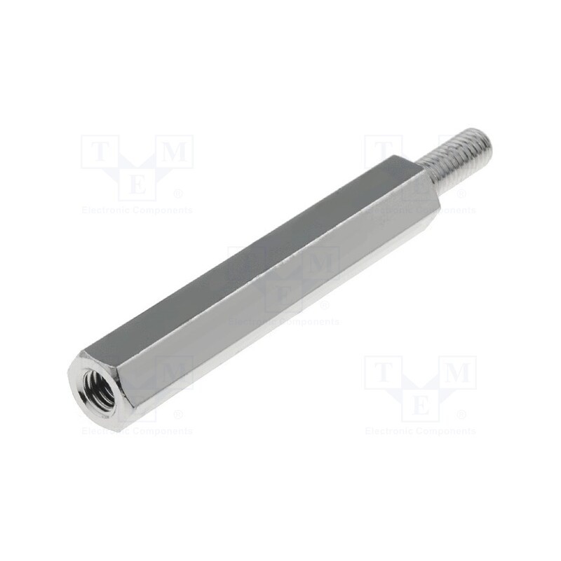 10 pcs x DREMEC - 213X30 - Screwed spacer sleeve, 30mm, Int.thread: M3, Ext.thread: M3, brass