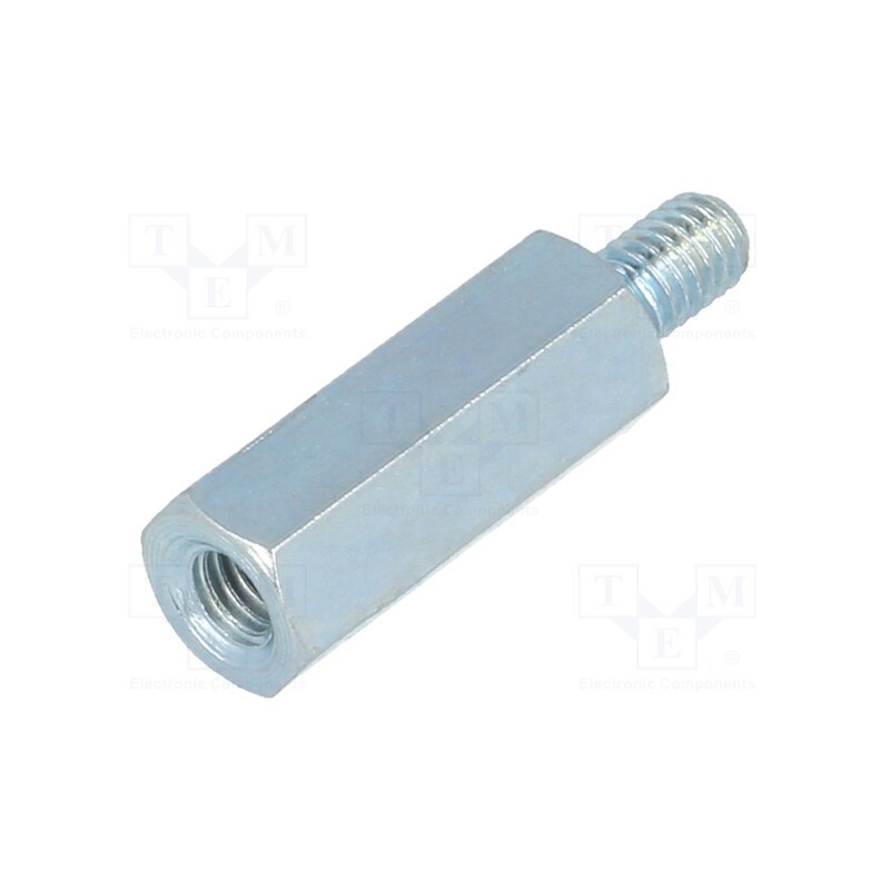 10 pcs x BOSSARD - 1384791 - Screwed spacer sleeve, 14mm, Int.thread: M3, Ext.thread: M3, steel