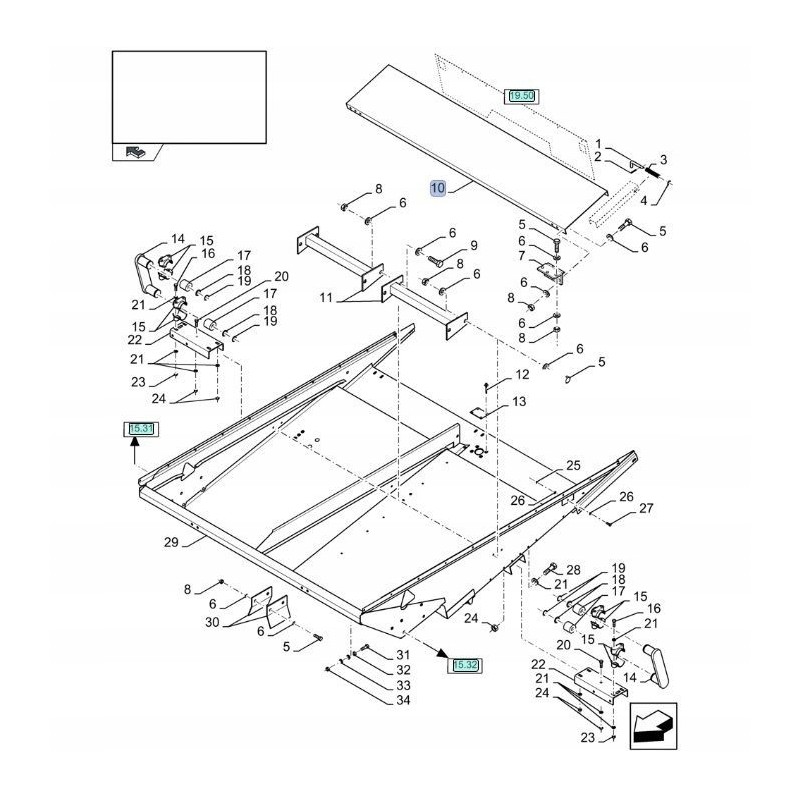 New Holland CX CR 84073389 CNH shaker cover
