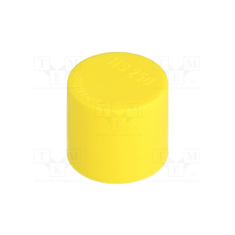 10 pcs x SUNDPLAST - 480250-11 -AS - Cap, Body: yellow, Øint: 25mm, H: 23.5mm, Mat: LDPE, push-in, SafeCAP