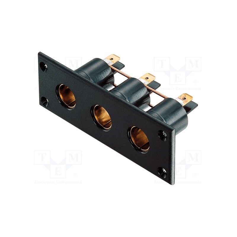 1 pcs x PRO CAR - 57612003 - Car lighter socket, car lighter mini socket x3, 16A, black