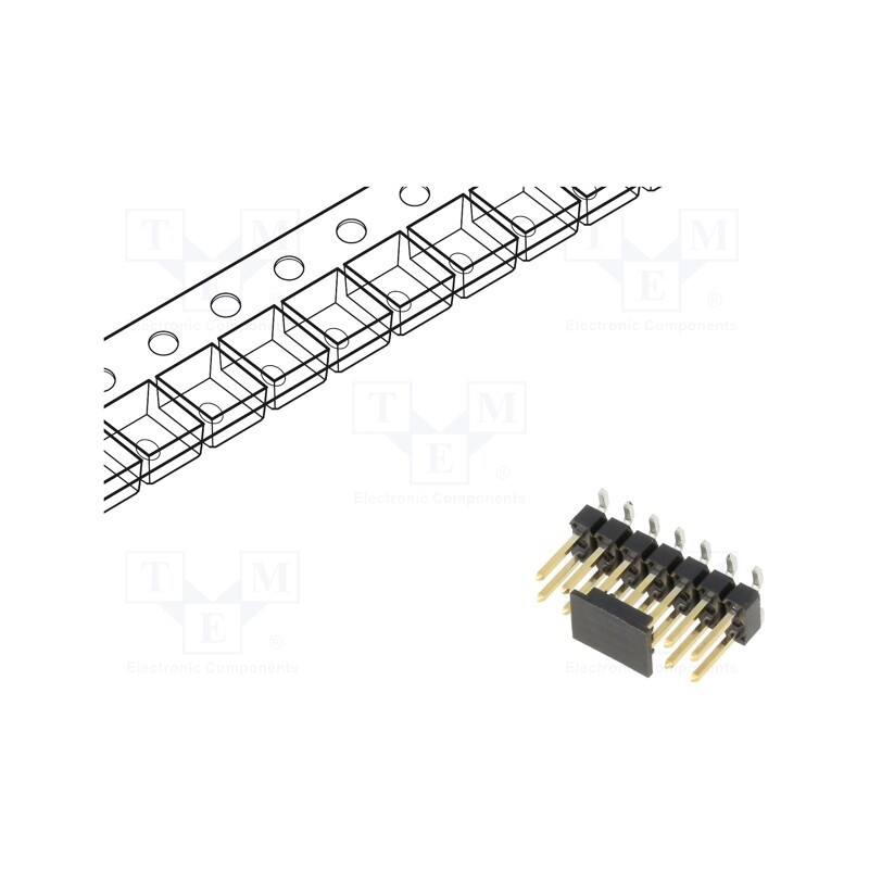 1 pcs x Amphenol Communications Solutions - 95278-101A14LF - Pin header, pin strips, BERGSTIK, male, PIN: 14, vertical, 2.54mm