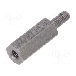 10 pcs x DREMEC - 242X12 - Screwed spacer sleeve, 12mm, Int.thread: M2,5, Ext.thread: M2,5