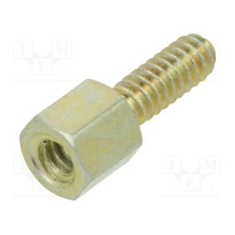 10 pcs x KEYSTONE - 7230 - Screwed spacer sleeve, 4.8mm, Int.thread: UNC4-40, hexagonal