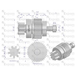 Renault Fendt starter coupling assembly