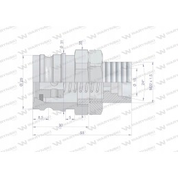 Brake quick connector, plug M22x1 5, external thread
