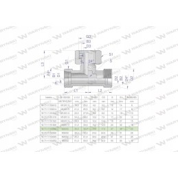 Symmetrical metric hydraulic tee bab m3