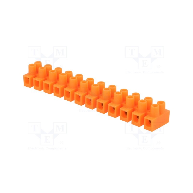 1 pcs x PAWBOL - E.4032P - Terminal block, screw terminal, 4mm2, 400V, 32A, ways: 12, orange