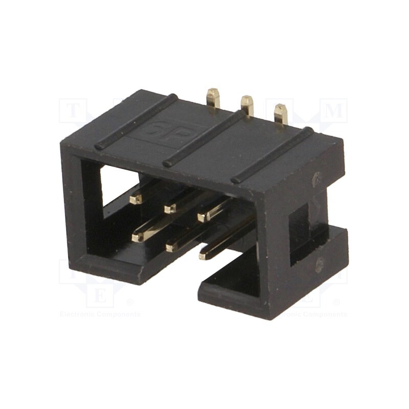 1 pcs x Amphenol Communications Solutions - T821M106A1S100CEU-B - Socket, IDC, male, PIN: 6, vertical, SMT, gold flash, 2.54mm