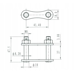 Straight chain link, bison clip 504020081 p