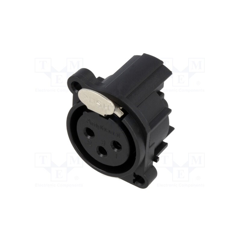 1 pcs x AMPHENOL - AC3FAH-AU-PRE - Socket, XLR, female, PIN: 3, angled 90°, with push button, screw