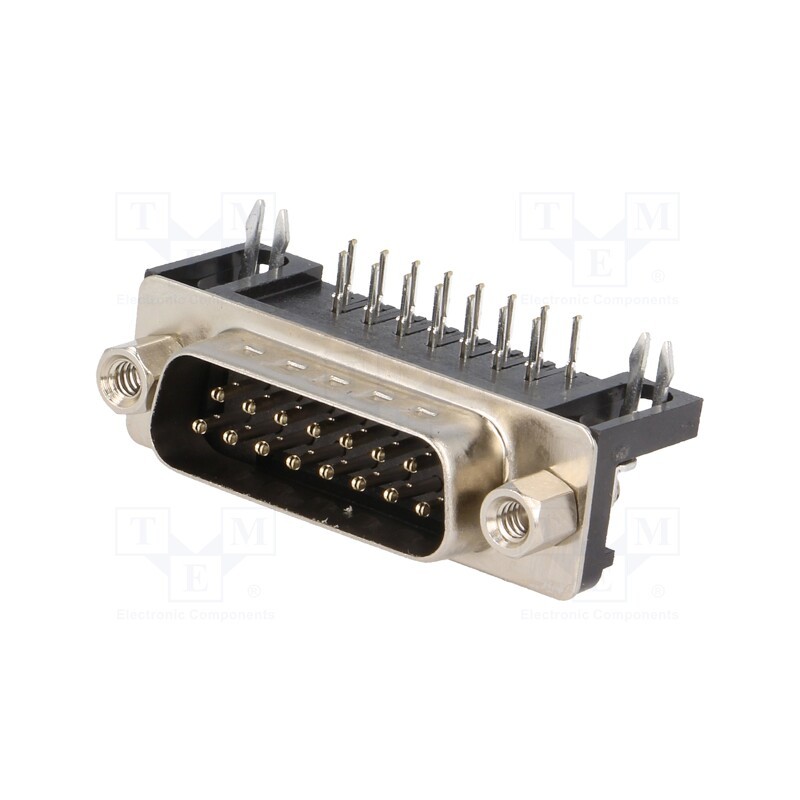 1 pcs x CONNFLY - DS1037-15MNAKT74-0CC - D-Sub, PIN: 15, socket, male, angled 90°, THT, UNC 4-40, 5A, 15mΩ