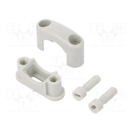 10 pcs x OBO BETTERMANN - 3081 LGR - Fixing clamp, Cable P-clips, ØBundle : 15÷25mm, W: 17mm, L: 51mm