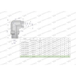 Hydraulic adjustable elbow bb m36x2 28l x 1