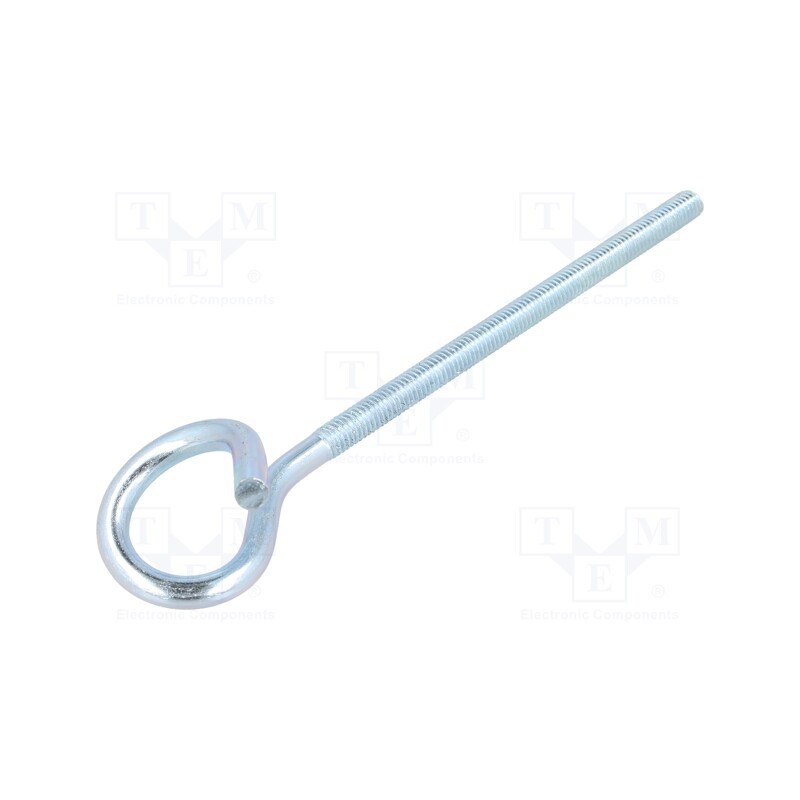 10 pcs x DROMET - HOH.6140 - Hook, ring, steel, zinc, Thread len: 95mm, Overall len: 140mm