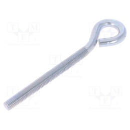 10 pcs x DROMET - HO.8120 - Hook, ring, steel, zinc, Thread len: 80mm, Overall len: 120mm