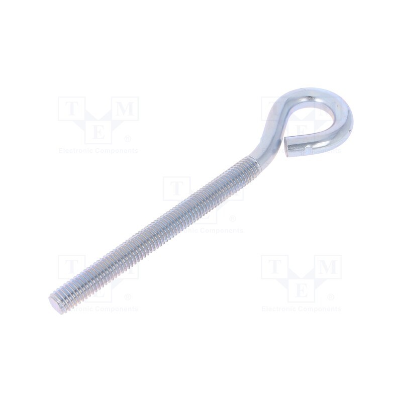 10 pcs x DROMET - HO.8120 - Hook, ring, steel, zinc, Thread len: 80mm, Overall len: 120mm