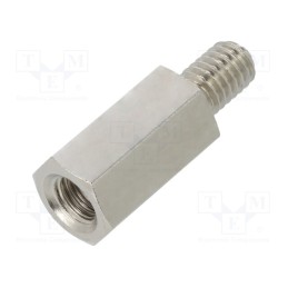 10 pcs x DREMEC - 219X18 - Screwed spacer sleeve, 18mm, Int.thread: M6, Ext.thread: M6, brass