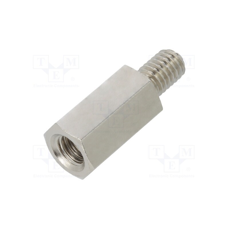10 pcs x DREMEC - 219X18 - Screwed spacer sleeve, 18mm, Int.thread: M6, Ext.thread: M6, brass