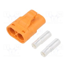 1 pcs x AMASS - LCB30-F - Plug, DC supply, LC, female, PIN: 2, for cable, soldering, orange