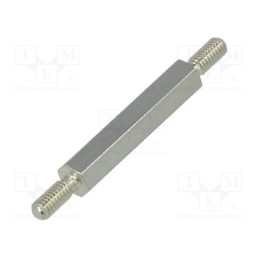 10 pcs x DREMEC - 4212X20 - Screwed spacer sleeve, 20mm, Ext.thread: M2,5, hexagonal, steel